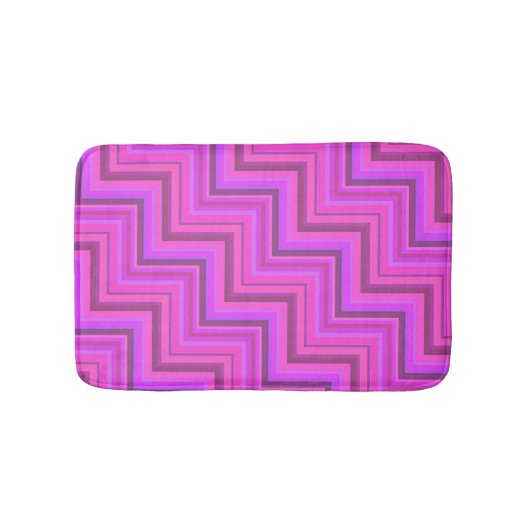 Roze strepen trappenpatroon badmat (Voorkant)