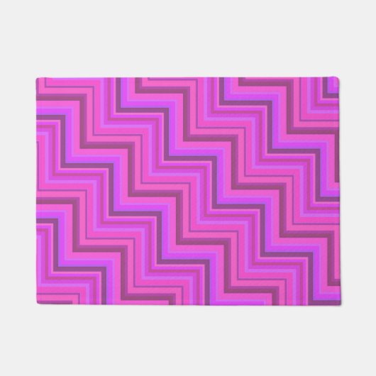 Roze strepen trappenpatroon deurmat (Voorkant)