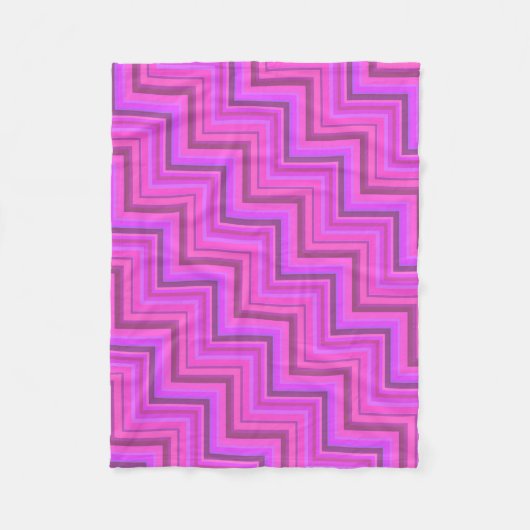Roze strepen trappenpatroon fleece deken (Voorkant)