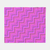 Roze strepen trappenpatroon fleece deken (Voorkant (Horizontaal))