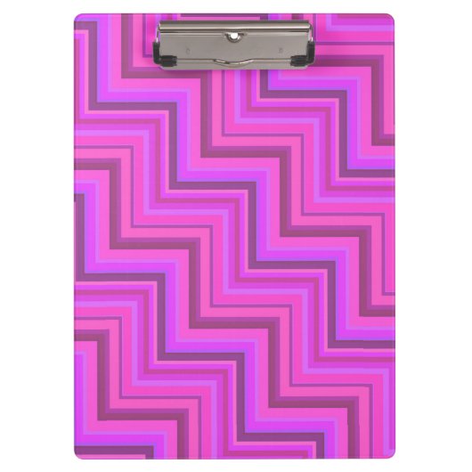 Roze strepen trappenpatroon klembord (Voorkant)