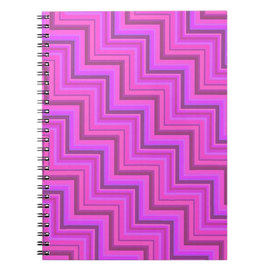 Roze strepen trappenpatroon notitieboek (Voorkant)