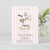 Roze Strepen Tropisch Strand Vrijgezellenfeest Kaart (Staand voorkant)