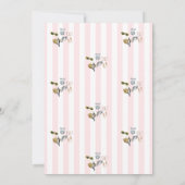 Roze Strepen Tropisch Strand Vrijgezellenfeest Kaart (Achterkant)