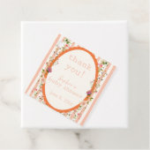 Roze Strepen Tuin Bloemen Baby shower Bedankjes Labels (In situ)