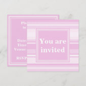 Roze strepen uitnodiging (Voorkant / Achterkant)