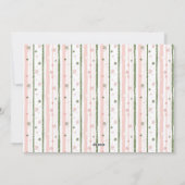 Roze Strepen Vakantie Behang Foto Kerstkaart (Achterkant)