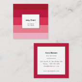 Roze strepen vierkante visitekaartje (Voorkant / Achterkant)