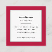 Roze strepen vierkante visitekaartje (Achterkant)