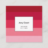 Roze strepen vierkante visitekaartje (Voorkant)