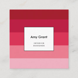 Roze strepen vierkante visitekaartje