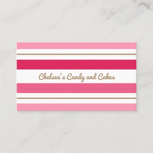 Roze strepen Visitekaartje (Voorkant)