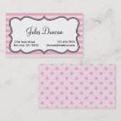 Roze strepen visitekaartje (Voorkant / Achterkant)