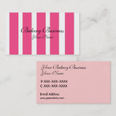 Roze strepen voor bakkerijen, aanpasbare kaarten visitekaartje (Voorkant / Achterkant)