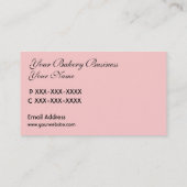 Roze strepen voor bakkerijen, aanpasbare kaarten visitekaartje (Achterkant)