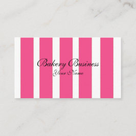 Roze strepen voor bakkerijen, aanpasbare kaarten visitekaartje