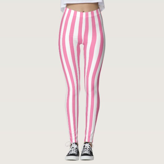 Roze strepen voor de lente leggings (Voorkant)