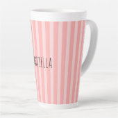 Roze Strepen Vrouwelijke Verjaardag Latte Mok (Rechterhoek)