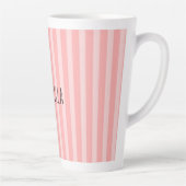 Roze Strepen Vrouwelijke Verjaardag Latte Mok (Rechts)
