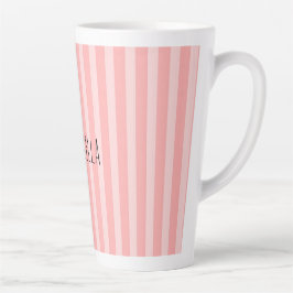 Roze Strepen Vrouwelijke Verjaardag Latte Mok