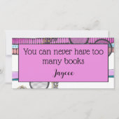 Roze strepen watercolour bladwijzer bedankkaart (Voorkant)