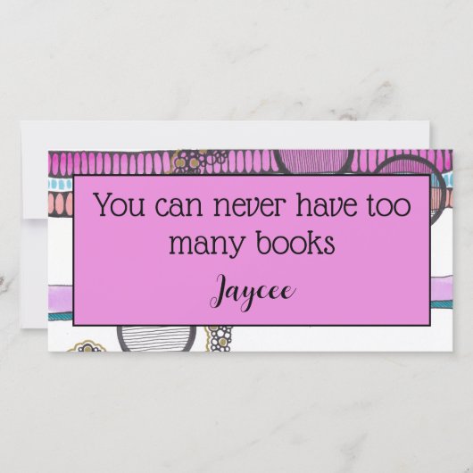 Roze strepen watercolour bladwijzer bedankkaart (Voorkant)