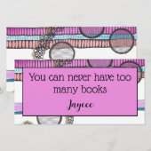 Roze strepen watercolour bladwijzer bedankkaart (Voorkant / Achterkant)