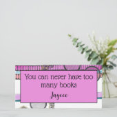 Roze strepen watercolour bladwijzer bedankkaart (Staand voorkant)