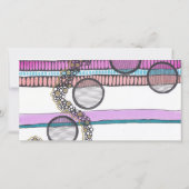 Roze strepen watercolour bladwijzer bedankkaart (Achterkant)