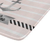  Roze Strepen Waterverf Anker Custom Snijplank (Hoek)
