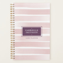 Roze Strepen Waterverf Geschilderd + Naam Plum Paa Planner
