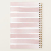 Roze Strepen Waterverf Geschilderd + Naam Plum Paa Planner (Achterkant)