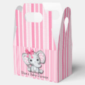 Roze Strepen Waterverf Olifant Meisje Baby shower Bedankdoosjes (Geopend)