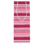 Roze strepen wijn cadeautas (Achterkant)
