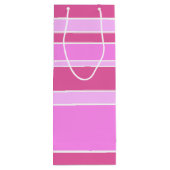 Roze strepen wijn cadeautas (Achterkant)