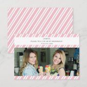 Roze Strepen Wil je mijn Bruidsmeisje zijn Foto Na (Voorkant / Achterkant)