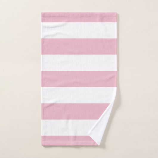 Roze strepen, witte strepen, gestreept patroon bad handdoek (Handdoek)