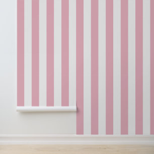 Roze strepen, witte strepen, gestreept patroon behang