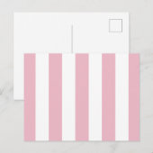Roze strepen, witte strepen, gestreept patroon briefkaart (Voorkant / Achterkant)