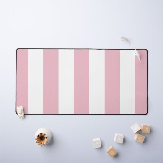 Roze strepen, witte strepen, gestreept patroon bureaumat (Kindertafel)