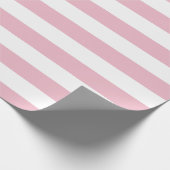 Roze strepen, witte strepen, gestreept patroon cadeaupapier (Hoek)