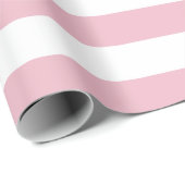 Roze strepen, witte strepen, gestreept patroon cadeaupapier (Rol Hoek)