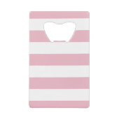 Roze strepen, witte strepen, gestreept patroon creditkaart flessenopener (Voorkant)