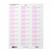 Roze strepen, witte strepen, gestreept patroon etiket (Full Sheet)
