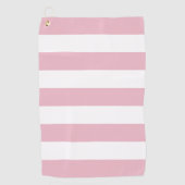 Roze strepen, witte strepen, gestreept patroon golfhanddoek (Voorkant)