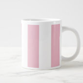 Roze strepen, witte strepen, gestreept patroon grote koffiekop (Rechts)