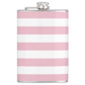 Roze strepen, witte strepen, gestreept patroon heupfles (Voorkant)