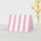Roze strepen, witte strepen, gestreept patroon kaart (Gele Bloem)