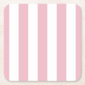 Roze strepen, witte strepen, gestreept patroon kartonnen onderzetters (Voorkant)