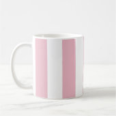 Roze strepen, witte strepen, gestreept patroon koffiemok (Links)